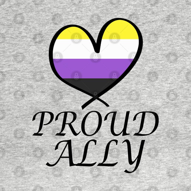 Proud Ally LGBT Gay Pride Month Nonbinary Flag by artbypond